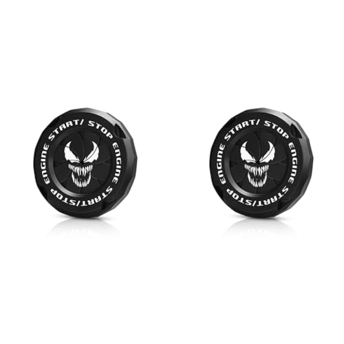 STHIRA® Venom-Themed Car Start Stop Button Cover Creative Engine Durable Material Push Interior Decor Protection Switch Universal Fit for Cars SUVs 2PCS STHIRA® Venom-Themed Car Start Stop Button Cover Creative Engine Durable Material Push Interior Decor Protection Switch Universal Fit for Cars SUVs 2PCS